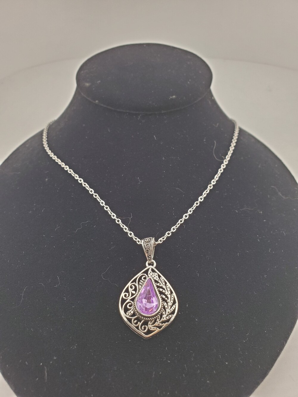 Art Deco Style Purple Glass Necklace